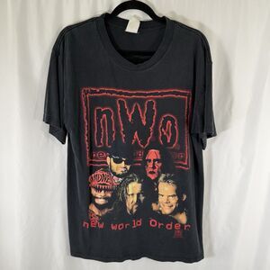 Vintage NWO Shirt Men's Large Black Short Sleeve WWF WCW New World Order 1998